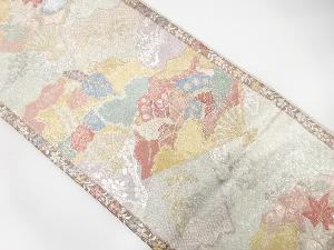 佐賀錦　扇に蝶・桐模様織り出し袋帯